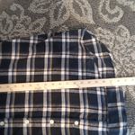 Old Navy Womens The Boyfriend Shirt Button Front Plaid Navy Flannel Size Xl Photo 7