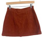 Chloe & Katie Button Down Mini Skirt Womens S Rust Brown Corduroy Retro 70s Fall Photo 4