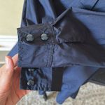 Cynthia Rowley navy 100% cotton pop over long sleeve shirt dress ruffle hem M‌ Photo 3