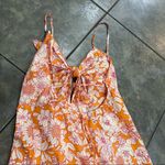 J.Crew  NWT Tie Front Cotton Poplin Midi Dress Orange Floral Women’s Sz XS Party Photo 6
