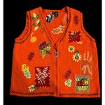 Holiday‎ Editions Bright Orange Embroidered Vest very pretty Size XL Photo 0