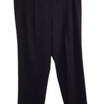 Babaton Dark Navy Blue Pull On Mid Rise Satin Lounge Parker Palazzo Pants Size 6 Photo 0