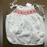 Free People  Eternal Love Embroidered Top in White & Red Large Photo 1