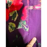 Mac Duggal  Purple Floral Georgette Plunging Neckline High Slit Gown Size 8 Photo 5