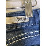 Rock 47 by Wrangler Women’s Bootcut Embelished Low Rise Dark Denim Jeans Sz 28L Blue Photo 4