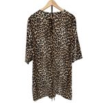 Equipment  Silk Aubrey Dress Shift Leopard Print size Large Crew Neck Pockets Photo 8