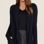 Barefoot Dreams CozyChic Lite Circle Cardigan in Black / Dark Grey Size Medium Photo 0