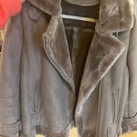 Topshop Grey Buckle Faux Fur Jacket  Photo 0