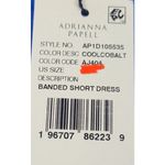 Adrianna Papell  Size 14 Cobalt Blue Long Sleeve Dress Cowl Neck Pleated Formal Photo 6