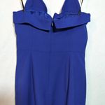 Black Halo Elegant Royal Blue Halter Sheath Dress Size 4 Photo 4
