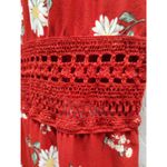 No Boundaries  Juniors’ Size XXL (19) Red Floral Cami Walkthrough Maxi Romper Photo 5