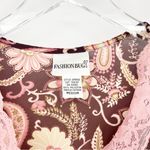 Fashion Bug Vintage Y2K Floral Tie Back Lace Trim Top M Photo 4