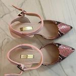 Louise et Cie Lo-Kota Pink Snakeprint Leather Ankle Strap Heels Photo 11