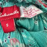 Panhandle Western Boho Peasant Blouse Top Shirt Turquoise Floral S Off-Shoulder Photo 5