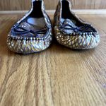 Kenzie Devia Flat Slip On Loafers Patchwork‎ Snakeskin Moccasin Women's Size 7 Brown Photo 2