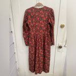 Laura Ashley Vintage Floral Dress Sz 8 Brown Pink Sleeve Basque Waist Wool Blend Photo 10