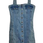 BDG Urban Outfitters Carpenter Denim Dress 100% Cotton Button Front Pockets S Photo 0