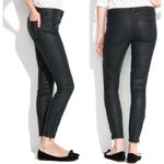Madewell  Jeans Womens 26 Black Skinny Ankle Leather Coated Biker Moto Zip Pocket Photo 11