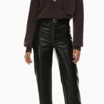 Wilfred NEW Aritzia The Melina High-waisted Vegan Leather Pants Black Photo 0