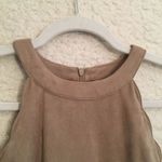 Lily Rain  Sleeveless Scalloped Mini Dress Tan S/M Photo 2