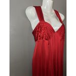 Adrianna Papell Boutique Dress Womens Medium Red Pleated Ruched Evening Gown Photo 2