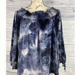 American Eagle Outfitter Off Shoulder Top Womens L Marble Velvet Smock Stretch Photo 0