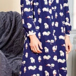 Lanz of Salzburg Puppy Love full length flannel gown medium Blue Photo 0