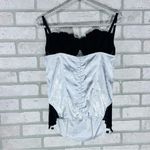 Frederick's of Hollywood  Y2K Black and White Corset with Built in Bra Size XL Photo 4