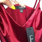 Lulus NWT Lulu’s Forever Your Girl Wine Red Satin Bodycon Dress Photo 3