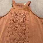 Taylor & Sage  Tank Sleeveless Top Sz S Pink microsuede lasercut halter Photo 1
