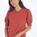 Summersalt Size M The Softest French Terry Puff Short Sleeve in Terracotta Photo 0