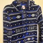 SO  Intimates Blue Faux Fur Zip Up Onesie Size Small Juniors Photo 2