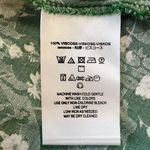 Free People  Green Floral Ruched Puff Sleeve Fit & Flare Silky Mini Dress Size 6 Photo 6