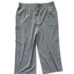 Zac & Rachel Light Gray Cropped Elastic Waist Dress Trousers Back Pockets XL Photo 1