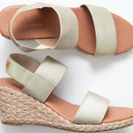 Tommy Bahama  Sakura Wedge Espadrille Sandals Gold Metallic Ankle Strap Shoes 6.5 Photo 0