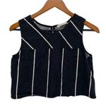 Mango Womens Black Striped Cropped Top Photo 0