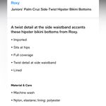 Roxy  NWT Palm Cruz bralette bikini top + side twist hipser bikini bottoms S Photo 7