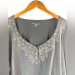 Laura Scott  1X Long Sleeve Embellished Tee - Black Photo 1