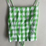 Mara Hoffman Carrie cropped checked hemp top Photo 2