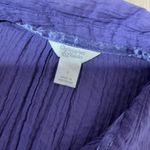 Christopher & Banks Purple Textured Button Down 3/4 Sleeve Top Blouse Photo 3