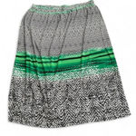 VTG Abstract Midi Skirt M Green & Black Abstract Print Urban Artsy Teacher Core Size M Photo 0