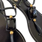 Tory Burch  Jeweled T-Strap Thong Sandal Black Size 7.5 Photo 2