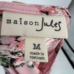 Maison Jules Floral Ruffle Sleeve Casual Blouse Pink Multicolor Size Medium Photo 7