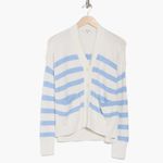 Madewell NWT  Stripe Cotton Blend Cardigan In Powder Blue Photo 7