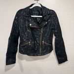Rock & Republic  Snake Prink Faux Leather Metallic Black & Gold Jacket Size Mediu Photo 0