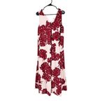 LaDouble J Selva Sleeveless Cotton Tent Dress Pink Red Monstera Tropical Leaf S Photo 1