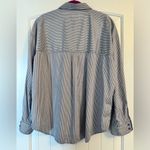 American Eagle Women’s Blue & White Stripe Button down Shirt Size XL Photo 6