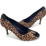DONALD J PLINER Couture Brown Leopard Print Open Toe Heel Pumps Size 10 Photo 1