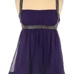 Bebe | Y2K 100% Silk Dark Plum Purple Sleeveless Formal Blouse Top Size Small S Photo 0