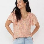 LC Lauren Conrad Flutter Sleeve Tee - Lavendar Ditzy Photo 0